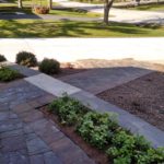 colored brick walkway installation