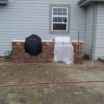 brick patio under construction