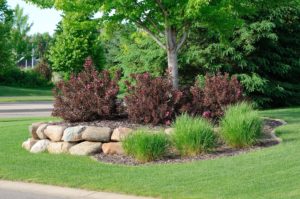 decorative stone used in a retaining wall