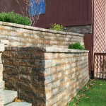 brick backyard retaining wall