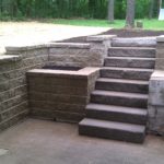 stone backyard stairway