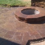 red stone firepit installation project