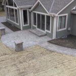 gray stone patio installation