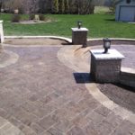 residential colored brick patio project post installation